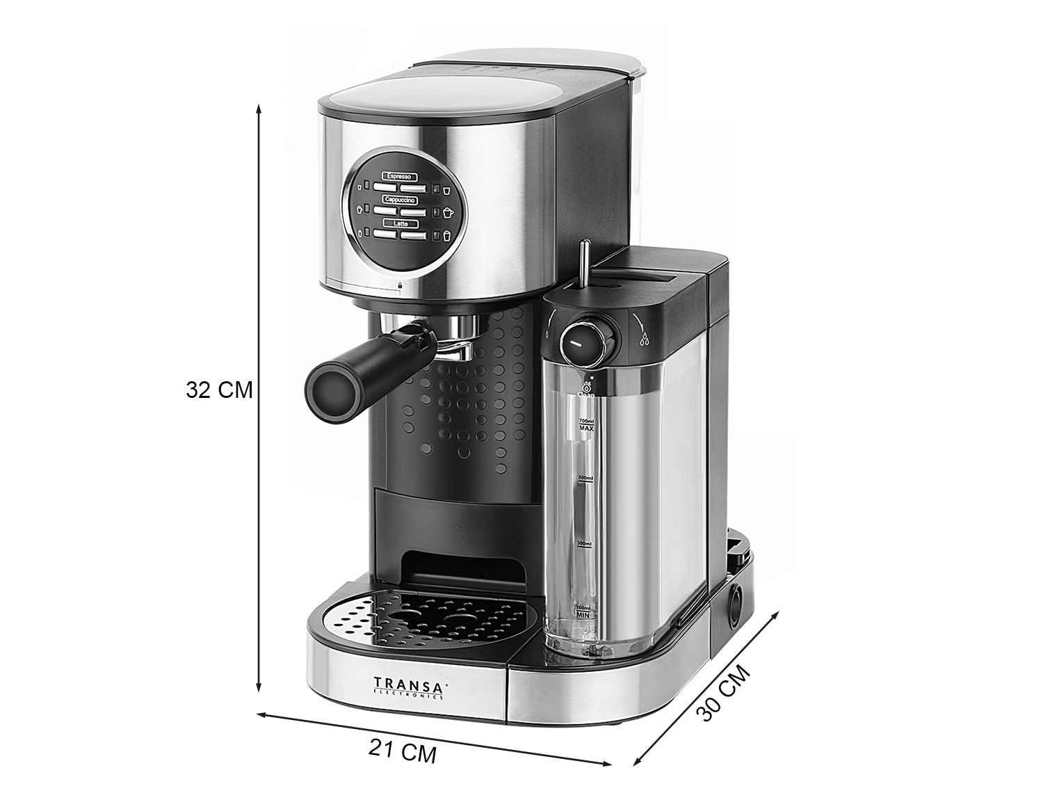 Wymiary i specyfikacja techniczna ekspresu MultiCoffee TE-72